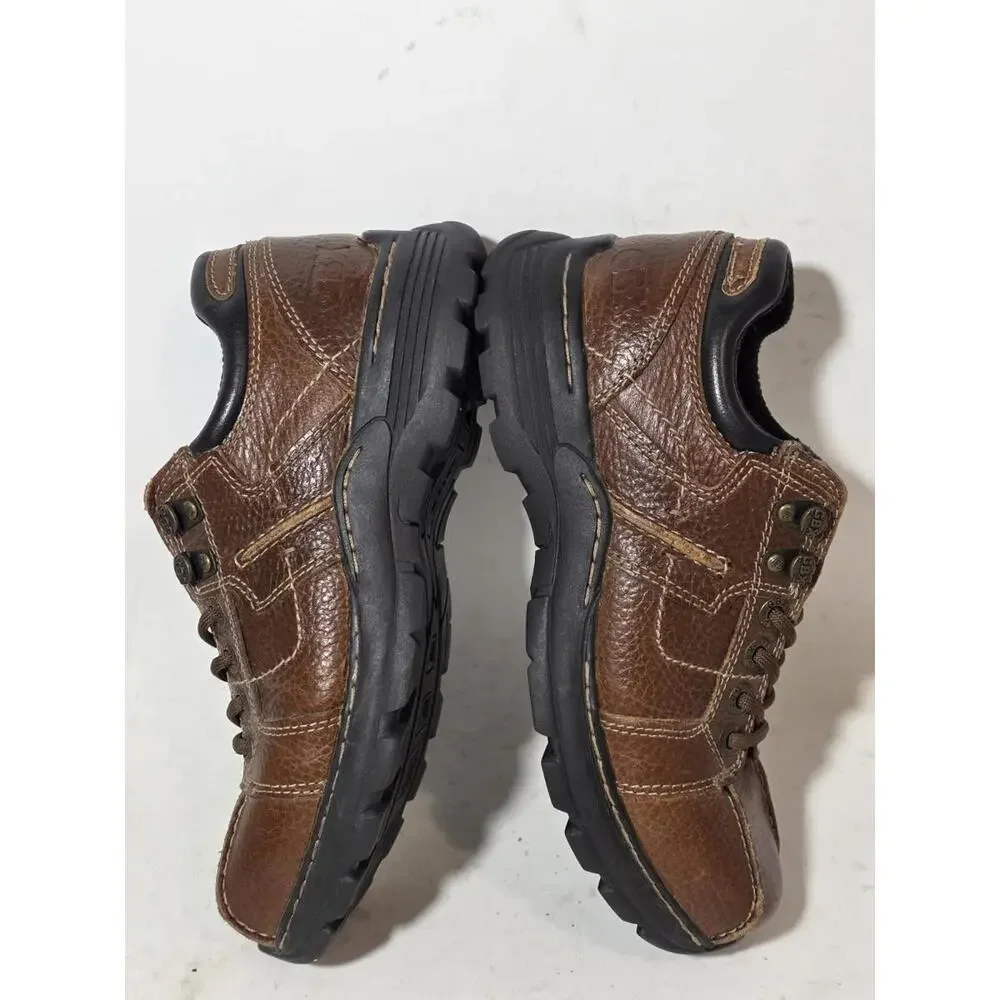 Vintage 90s Y2K Streetwear Mens 8 M Chunky Leather Platform Boots Shoes Brown